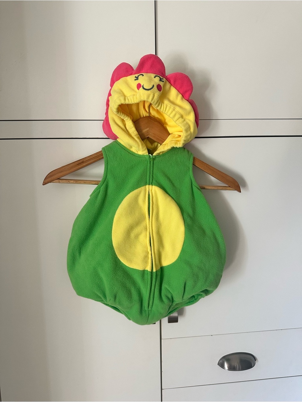 Green Fleece Flower Hooded Costume with Pink Petals Carter's 6-9 Months
